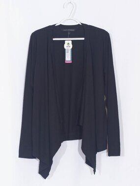 PACT ORGANIC Black Lightweight Wrap Cardigan Size XL